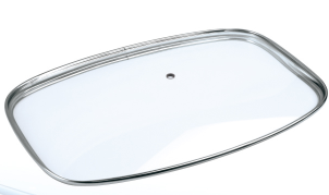 SQUARE GLASS LID WITH STRAIGHT EDGE